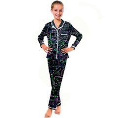 Math Linear Mathematics Education Circle Background Kids  Satin Long Sleeve Pajamas Set by Bangk1t