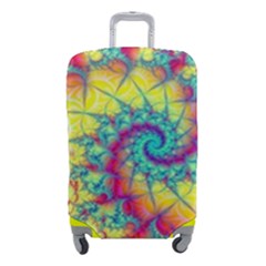 Fractal Spiral Abstract Background Vortex Yellow Luggage Cover (small) by Bangk1t