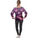 Trees Forest Landscape Nature Neon Off Shoulder Long Sleeve Velour Top View2