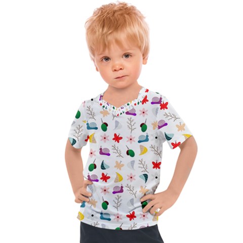 Snail Butterfly Pattern Seamless Kids  Sports Tee by Amaryn4rt