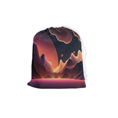 Fire Flame Burn Hot Heat Light Burning Orange Drawstring Pouch (medium) by pakminggu