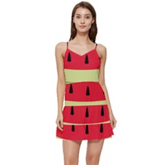 Watermelon Fruit Food Healthy Vitamins Nutrition Short Frill Dress by pakminggu
