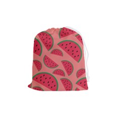 Watermelon Red Food Fruit Healthy Summer Fresh Drawstring Pouch (medium) by pakminggu