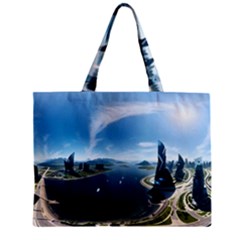 Futuristic City Fantasy Scifi Zipper Mini Tote Bag by Ravend