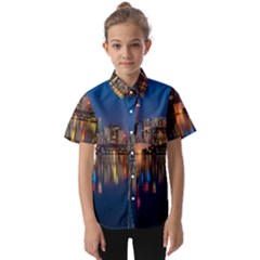 Seaside River Kids  Short Sleeve Shirt by artworkshop
