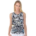 New York City Nyc Broadway Doodle Art Women s Basketball Tank Top View1