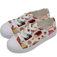 Dessert And Cake For Food Pattern Kids  Low Top Canvas Sneakers by Grandong