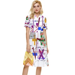 Mathematics Formula Physics School Button Top Knee Length Dress by Grandong