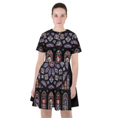Chartres Cathedral Notre Dame De Paris Stained Glass Sailor Dress by Grandong