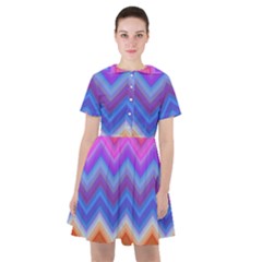 Pattern Chevron Zigzag Background Sailor Dress by Grandong