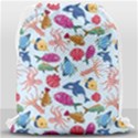 Sea Creature Themed Artwork Underwater Background Pictures Drawstring Bag (Large) View2