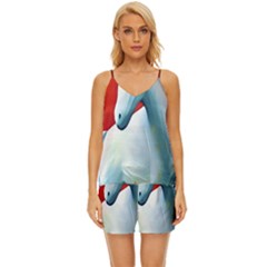 Unicorn Design V-neck Satin Pajamas Set by Trending