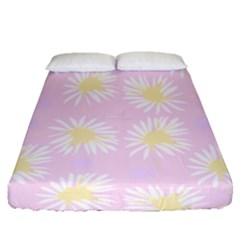 Mazipoodles Bold Daisies Pink Fitted Sheet (queen Size) by Mazipoodles