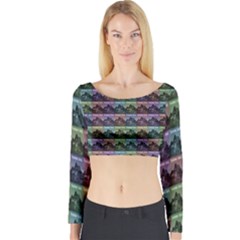 Inspirational Think Big Concept Pattern Long Sleeve Crop Top by dflcprintsclothing