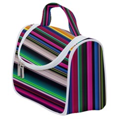 Horizontal Lines Colorful Satchel Handbag by Grandong