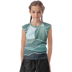 Mountains Wall Print Boho Art Kids  Raglan Cap Sleeve Tee by pakminggu
