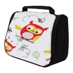 Seamless-pattern-vector-owl-cartoon-with-bugs Full Print Travel Pouch (small) by pakminggu