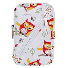 Seamless-pattern-vector-owl-cartoon-with-bugs Belt Pouch Bag (large) by pakminggu