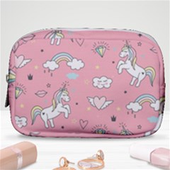 Cute-unicorn-seamless-pattern Make Up Pouch (small) by pakminggu