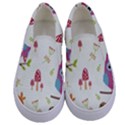 Forest-seamless-pattern-with-cute-owls Kids  Canvas Slip Ons View1