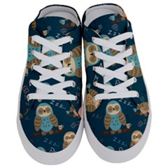 Seamless-pattern-owls-dreaming Half Slippers by pakminggu