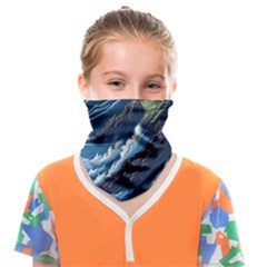 Lighthouse Sea Waves Face Covering Bandana (kids) by uniart180623