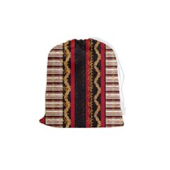 Textile Pattern Abstract Fabric Drawstring Pouch (medium) by pakminggu