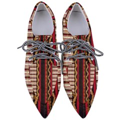 Textile Pattern Abstract Fabric Pointed Oxford Shoes by pakminggu