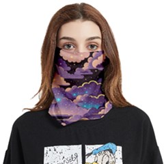 Fluffy Clouds Night Sky Face Covering Bandana (two Sides) by uniart180623