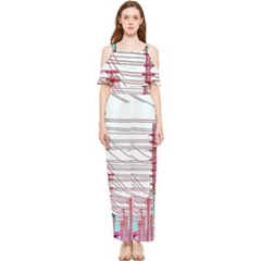 Poles Wires Draped Sleeveless Chiffon Jumpsuit by uniart180623