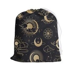 Asian Seamless Pattern With Clouds Moon Sun Stars Vector Collection Oriental Chinese Japanese Korean Drawstring Pouch (2xl) by pakminggu