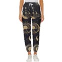 Asian Seamless Pattern With Clouds Moon Sun Stars Vector Collection Oriental Chinese Japanese Korean Women s Cropped Drawstring Pants View1