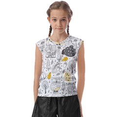 Doodle Seamless Pattern With Autumn Elements Kids  Raglan Cap Sleeve T-shirt by pakminggu