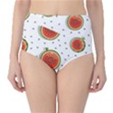 Seamless Background Pattern with Watermelon Slices Classic High-Waist Bikini Bottoms View1