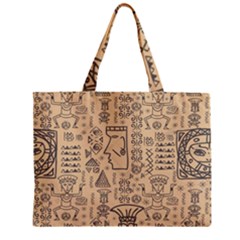 Aztec Tribal African Egyptian Style Seamless Pattern Vector Antique Ethnic Zipper Mini Tote Bag by Bedest