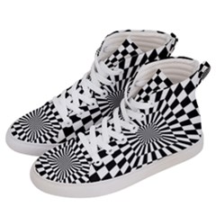 Optical-illusion-chessboard-tunnel Women s Hi-top Skate Sneakers by Bedest