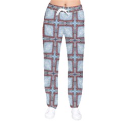 Pattern-cross-geometric-shape Women Velvet Drawstring Pants by Bedest