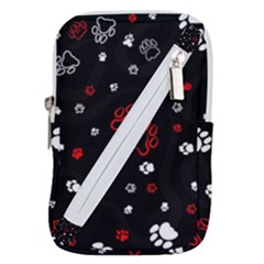 Art Pattern Traces Paw Belt Pouch Bag (large) by pakminggu