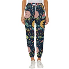 Alien Ocket Space Aesthetic Pattern Women s Cropped Drawstring Pants by pakminggu