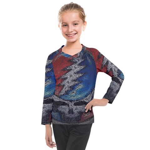 Grateful Dead Logo Kids  Long Mesh T-shirt by Cowasu