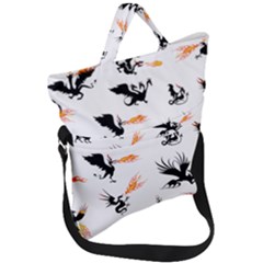 Dragon-phoenix-fire-bird-ancient Fold Over Handle Tote Bag by Cowasu