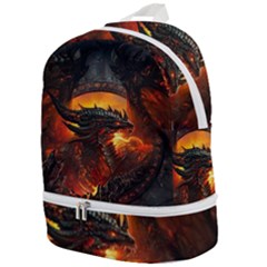 Dragon Fire Fantasy Art Zip Bottom Backpack by Cowasu