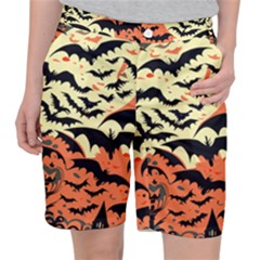 Bat Pattern Women s Pocket Shorts by Valentinaart