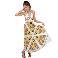 Pizza-slice-food-italian Backless Maxi Beach Dress by Cowasu