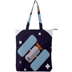 Satellite-machine-space-dark Double Zip Up Tote Bag by Cowasu