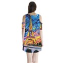 Eiffel Tower Starry Night Print Van Gogh Shoulder Cutout Velvet One Piece View2