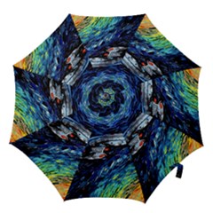 Spaceship Galaxy Parody Art Starry Night Hook Handle Umbrellas (large) by Sarkoni