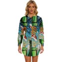 Game Starry Night Doctor Who Van Gogh Parody Womens Long Sleeve Shirt Dress View1