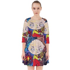 Cartoon Starry Night Vincent Van Gogh Smock Dress by Sarkoni