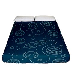 Space Seamless Pattern Fitted Sheet (california King Size) by Bedest